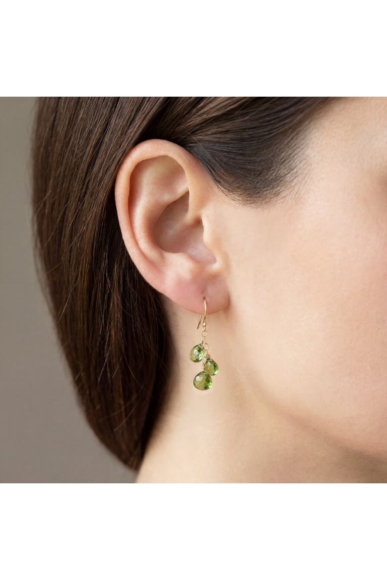 Peridot Bead Dangle Earrings, Alternate, color, Peridot