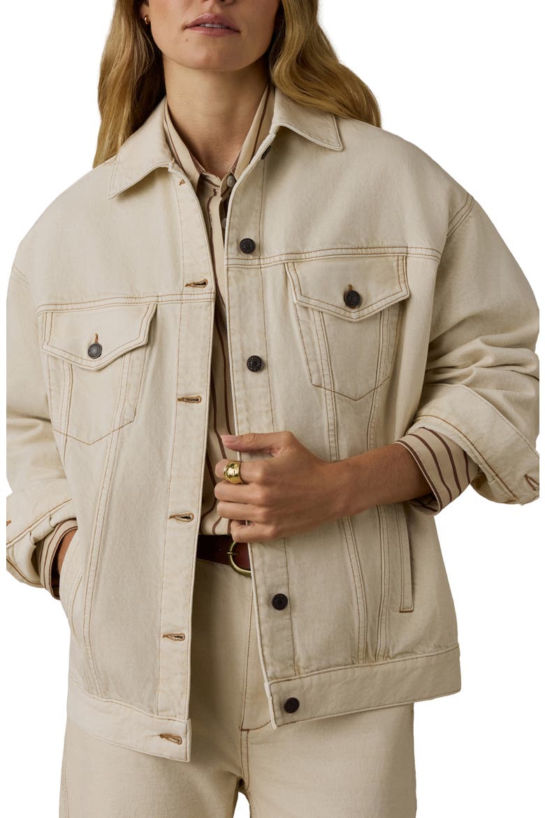 Driftwood Cotton Denim Jacket, Main, color, ALMOND MILK