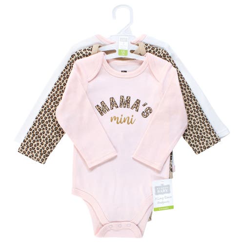 Hudson Baby Infant Breathable Cotton Long-sleeve Bodysuit Bundle 3 Count In Pink