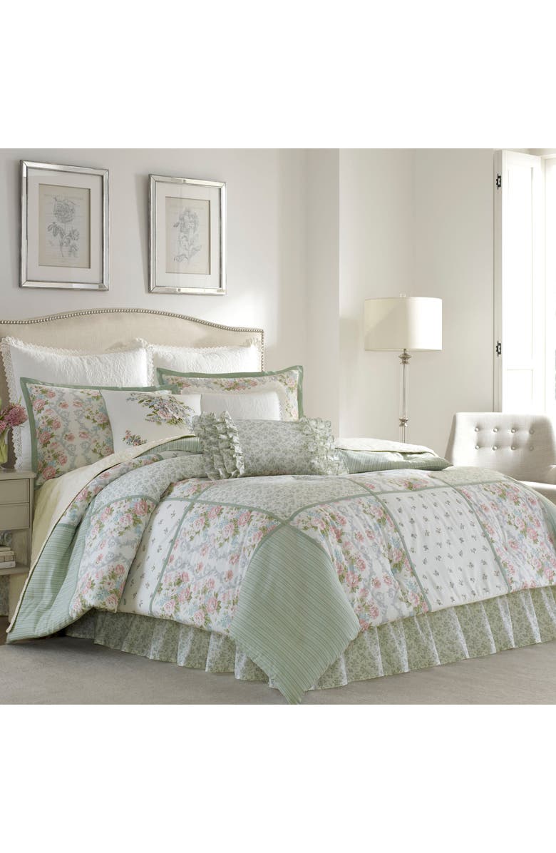 Laura Ashley Harper Comforter & Sham Set, Main, color, Sage