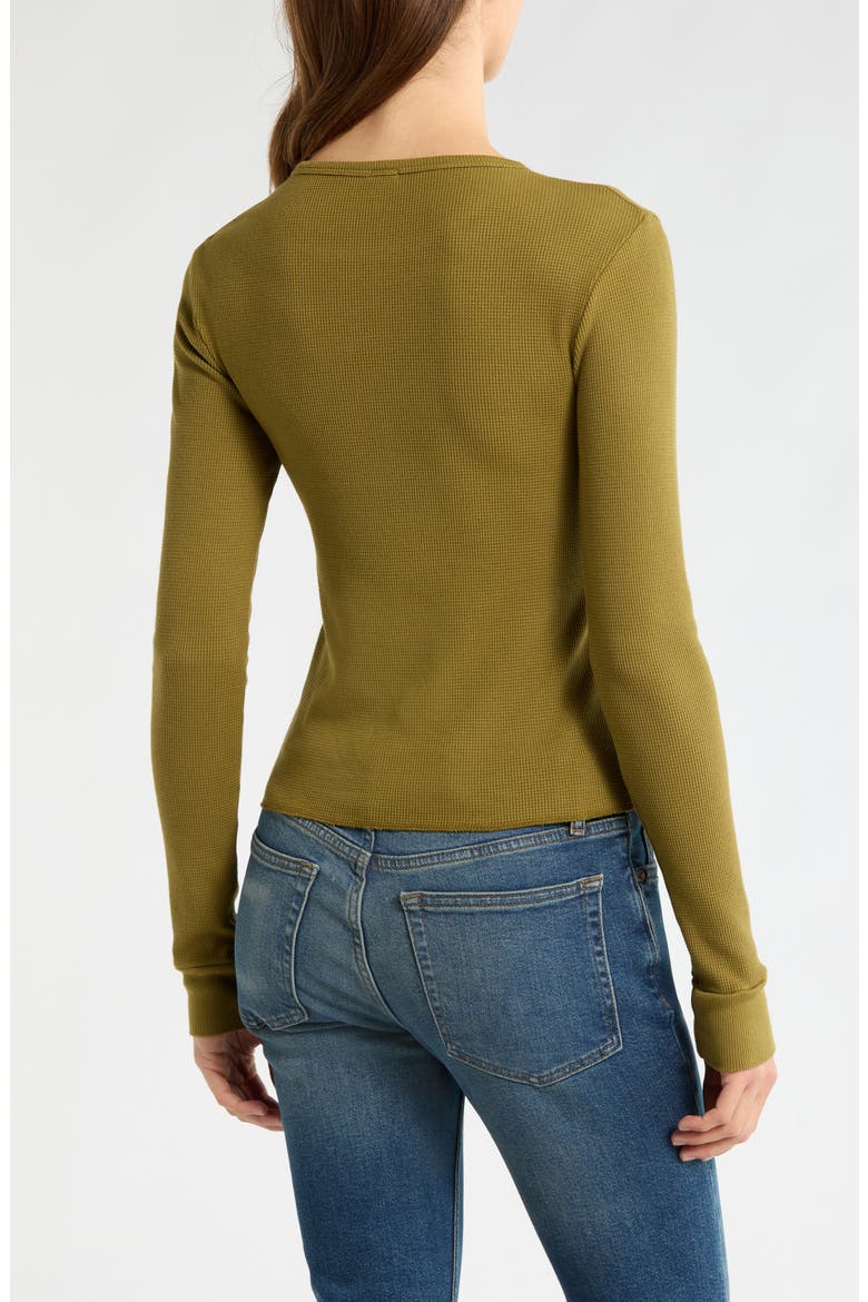 Long Sleeve Waffle T-Shirt, Alternate, color, FATIGUE