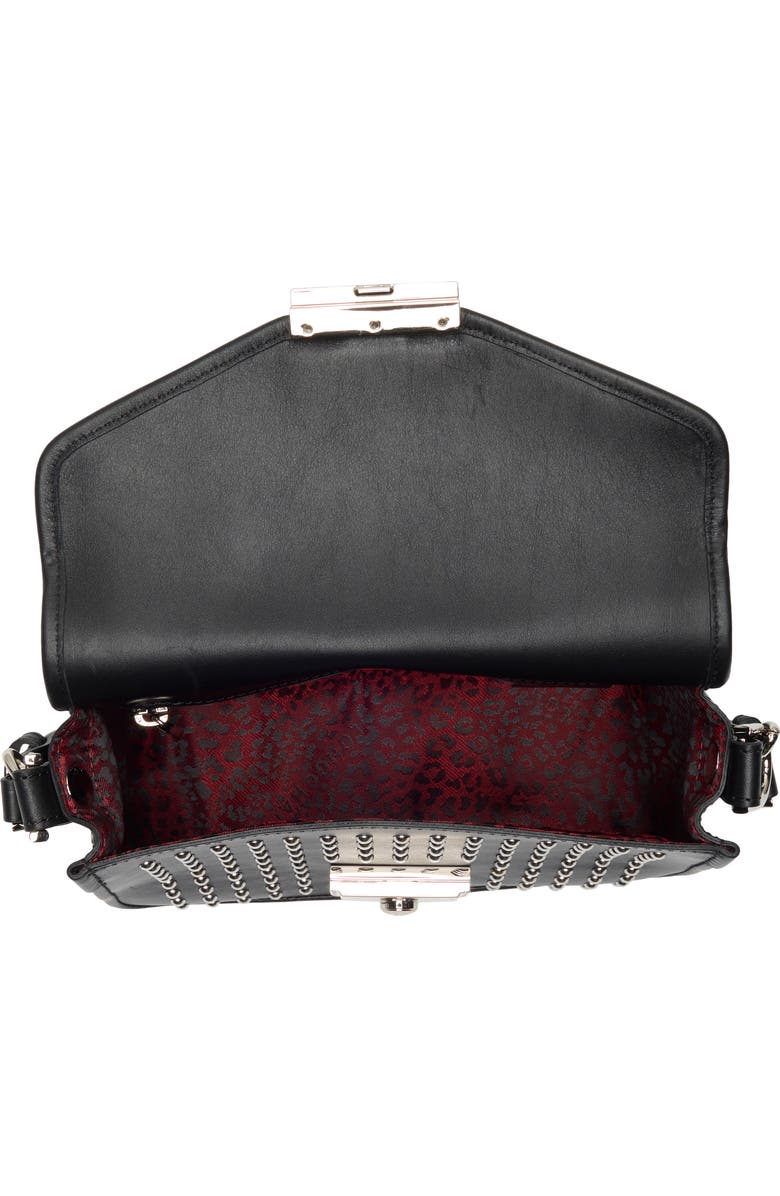 Longchamp Mademoiselle Calfskin Leather Crossbody Bag, Alternate, color, Black