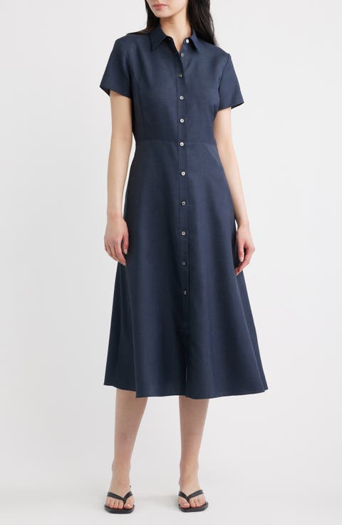 City Fit & Flare Midi Shirtdress
