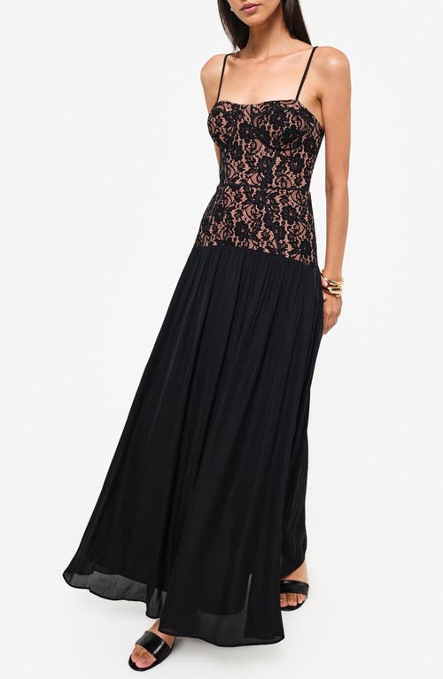 Cami Nyc Corsica Lace & Stretch Crepe Corset Gown In Black