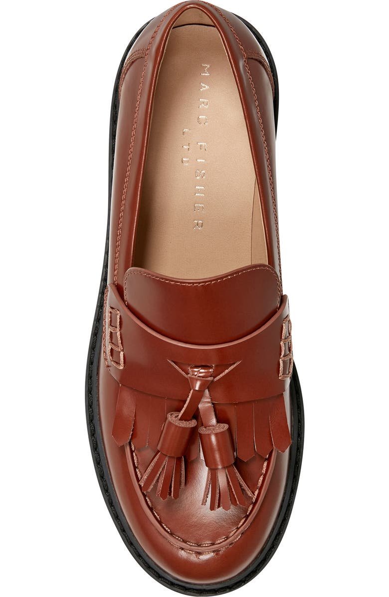 Marc Fisher LTD Ozzie Kiltie Lug Loafer, Alternate, color, Medium Brown