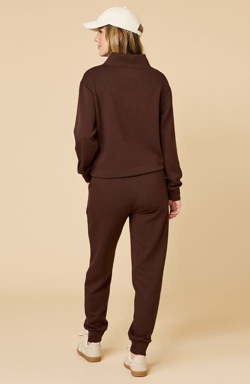 Softies Athleisure Dreamtech 1/4 Zip Jogger Set In Brown