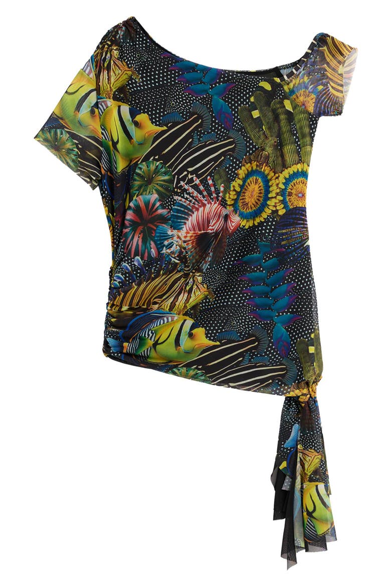 Tie Hem T-Shirt, Alternate, color, BLACK