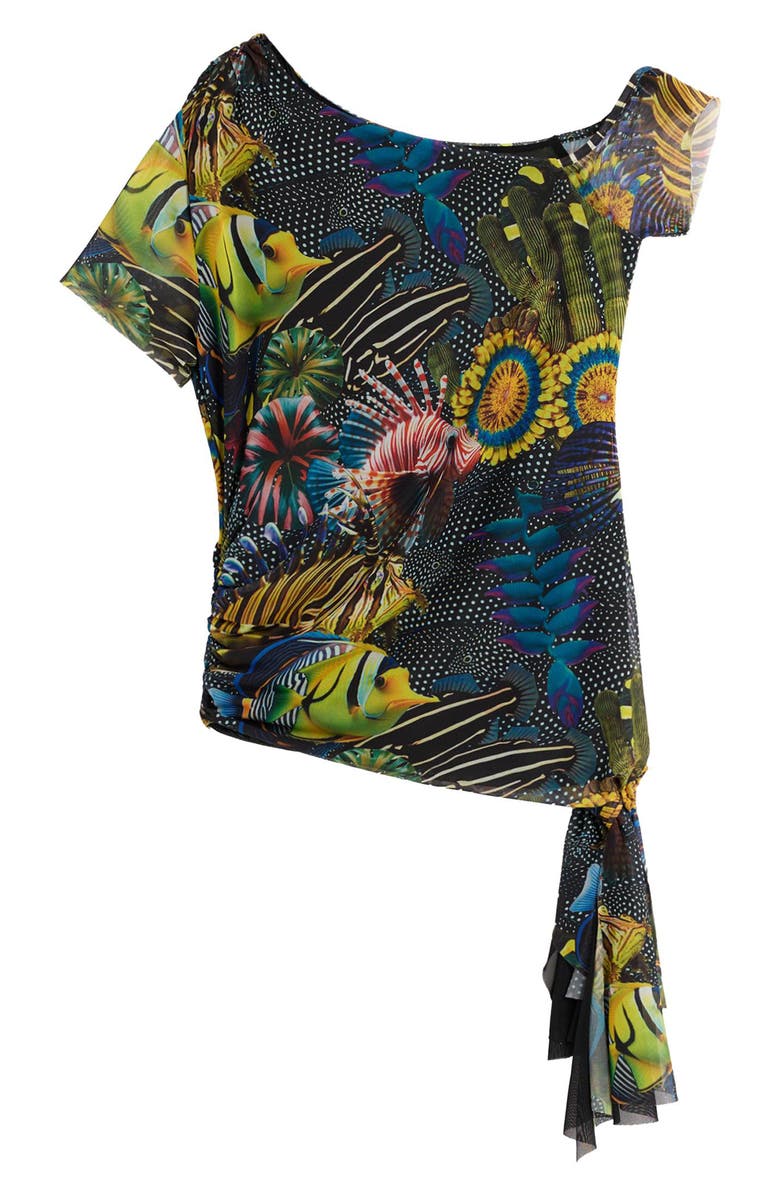 Desigual Tie Hem T-Shirt, Alternate, color,