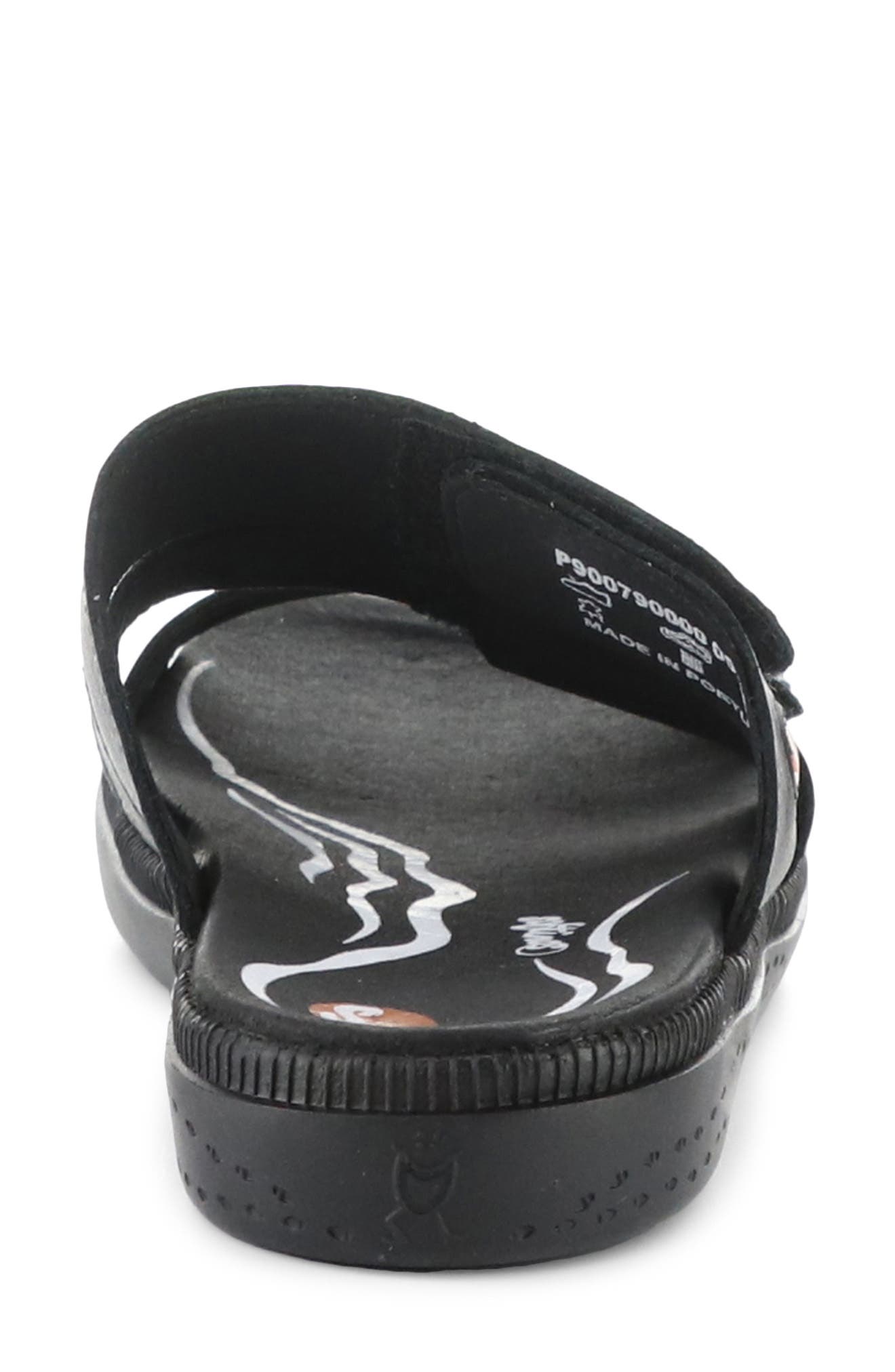 Softinos by Fly London Slide Sandal, Alternate, color, Black Smooth Leather