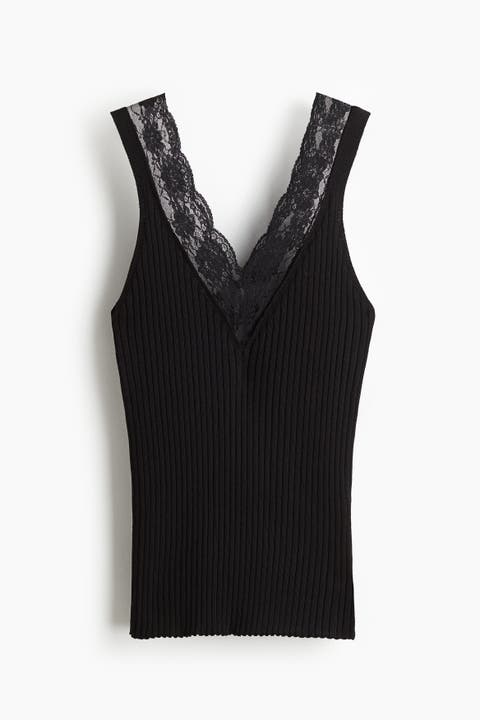 Lace-trimmed Vest Top