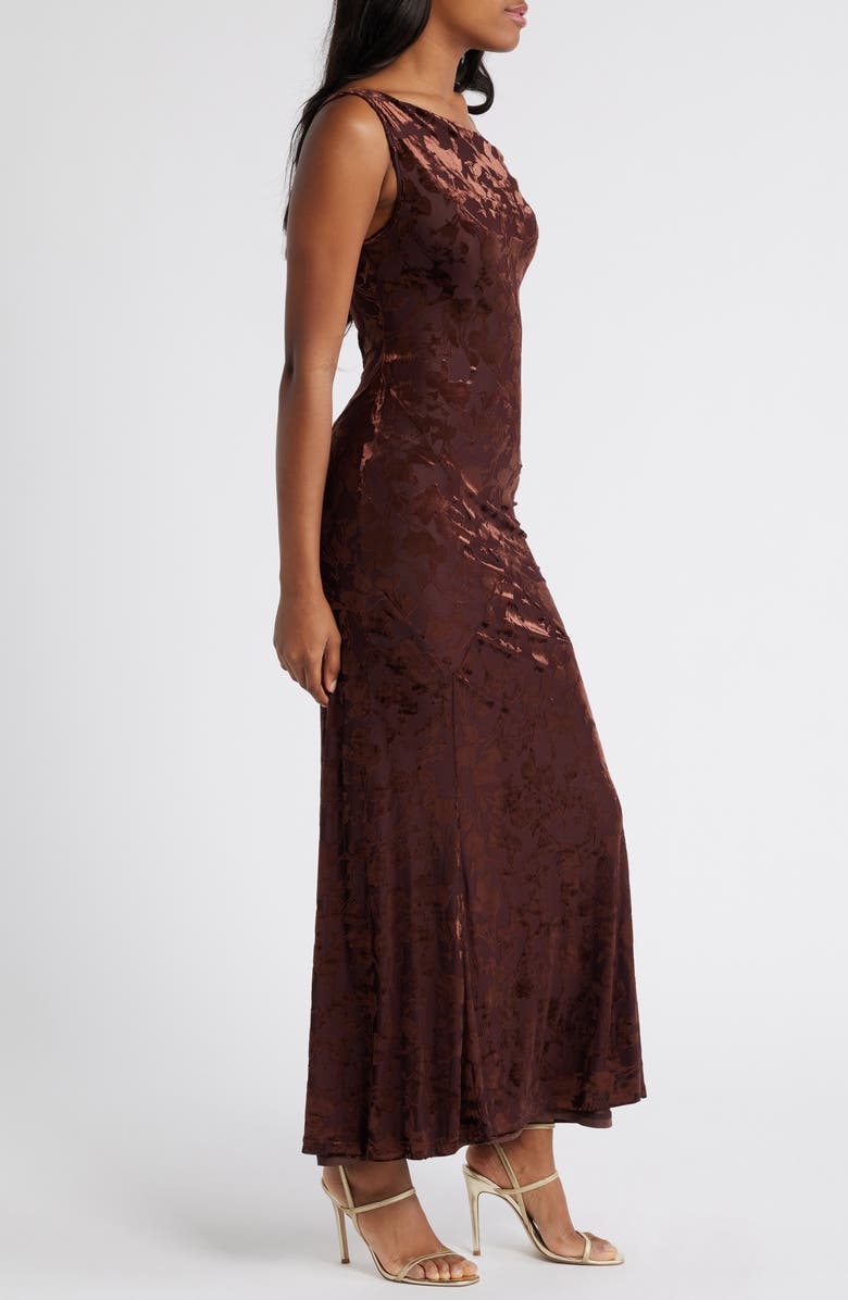 Rare London Asymmetric Burnout Dress, Alternate, color, 