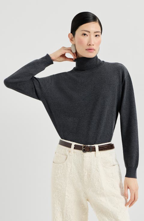 Cashmere sweater with monili