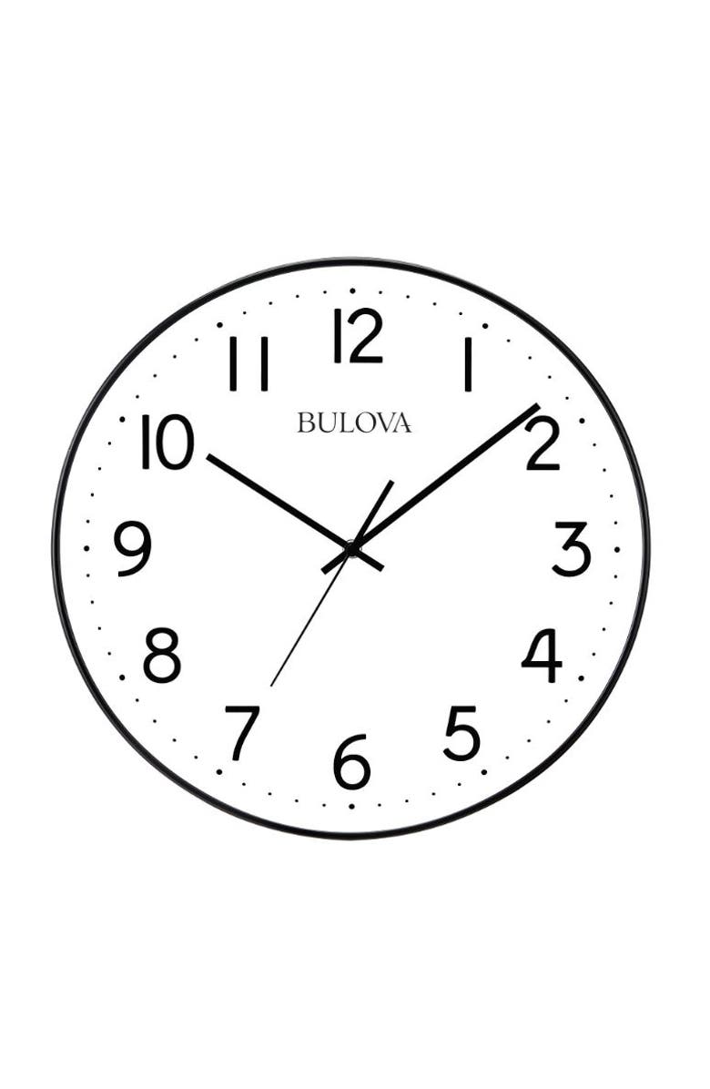 Bulova Clocks Office Mate 16" Diameter Wall Quartz Clock, Main, color, White