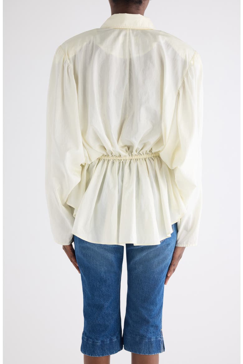 Puff Shoulder Peplum Shirt, Alternate, color, COCONUT MILK