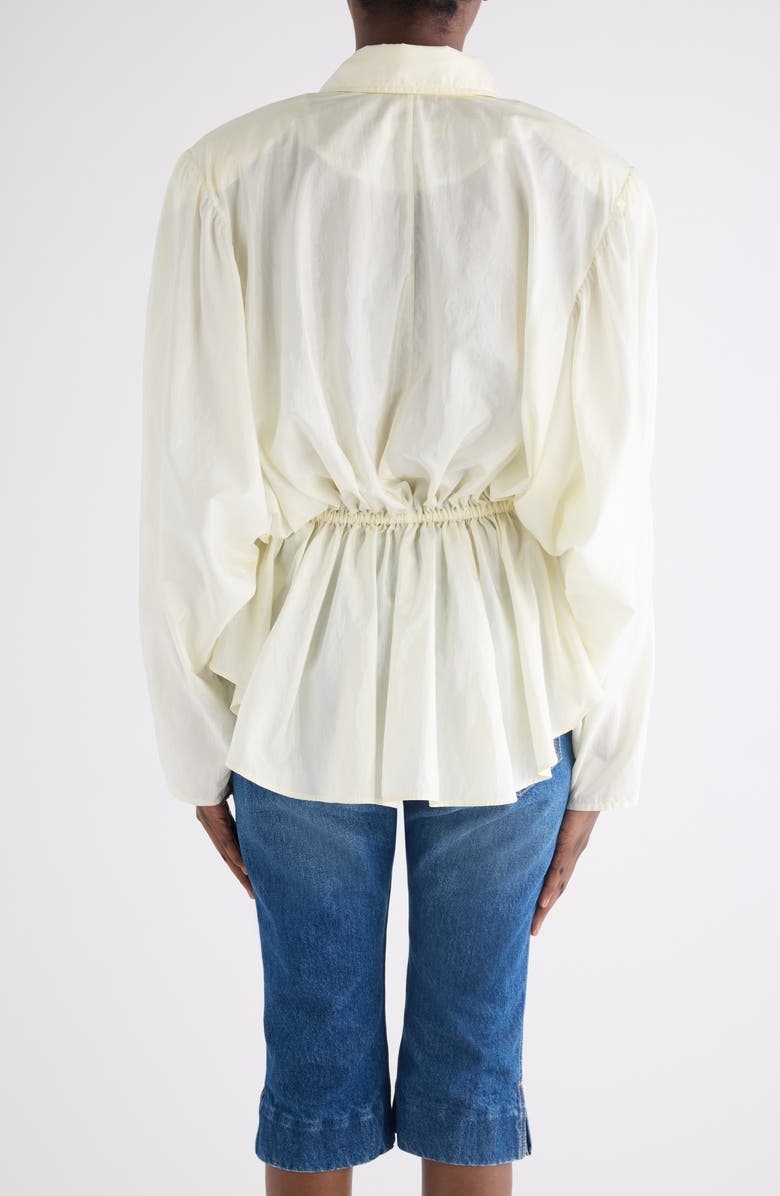 Chloé Puff Shoulder Peplum Shirt, Alternate, color, Coconut Milk