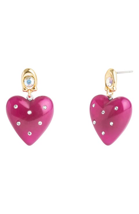 Resin Heart Drop Earrings