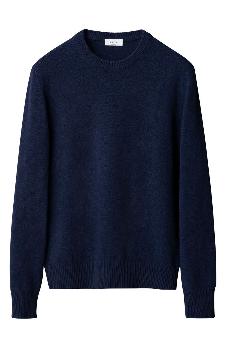 Eton Crewneck Cashmere Sweater, Alternate, color, Navy