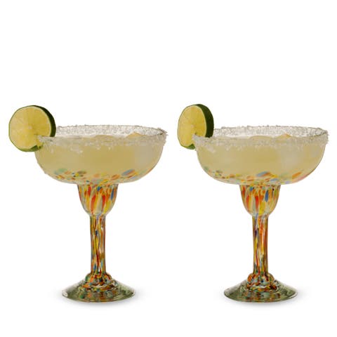 Segunda Vida Artistico Recycled Margarita Glasses Set of 2