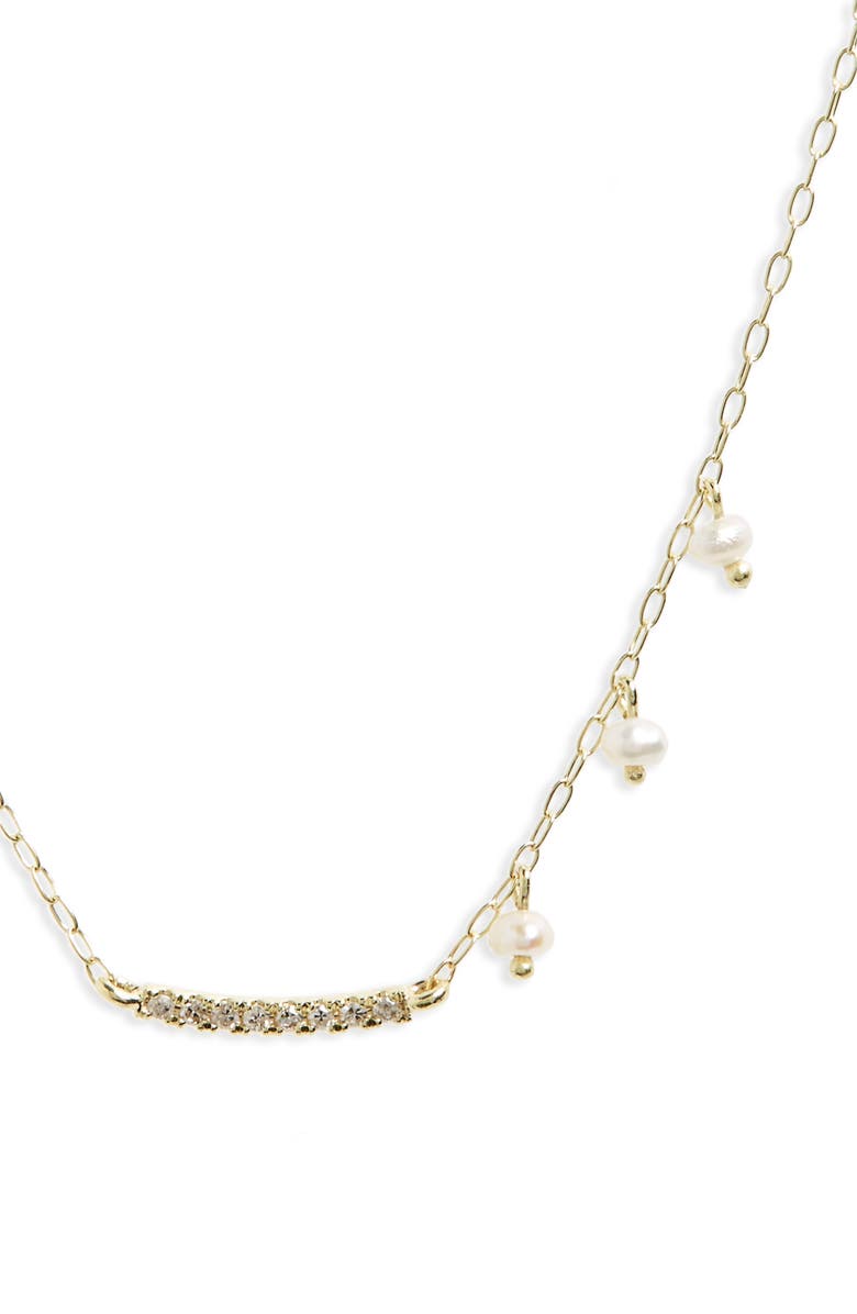 Meira T Diamond & Pearl Bar Pendant Necklace, Main, color, 