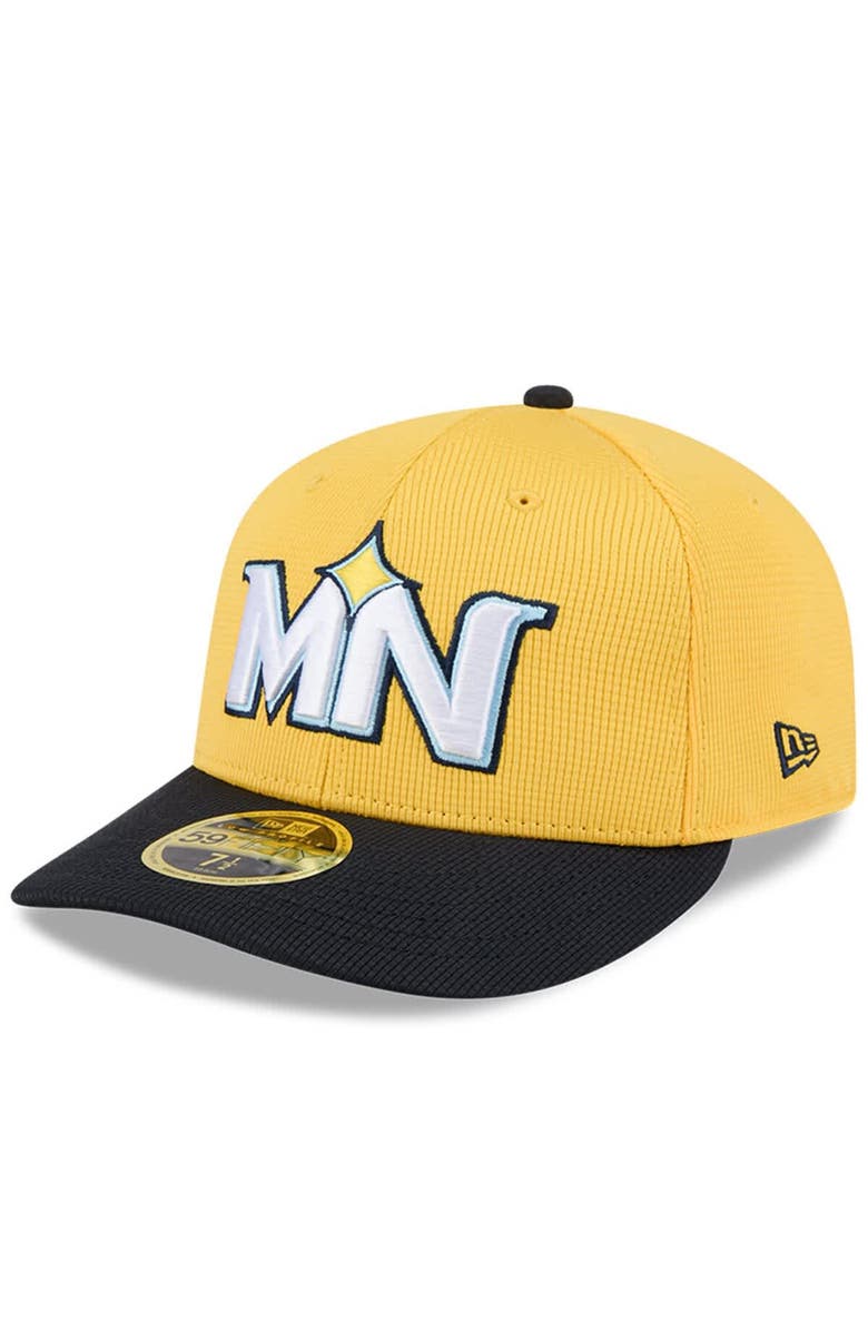 New Era Men's New Era Yellow/Black Minnesota Twins City Connect Batting Practice Low Profile 59FIFTY Fitted Hat, Alternate, color, Yellow