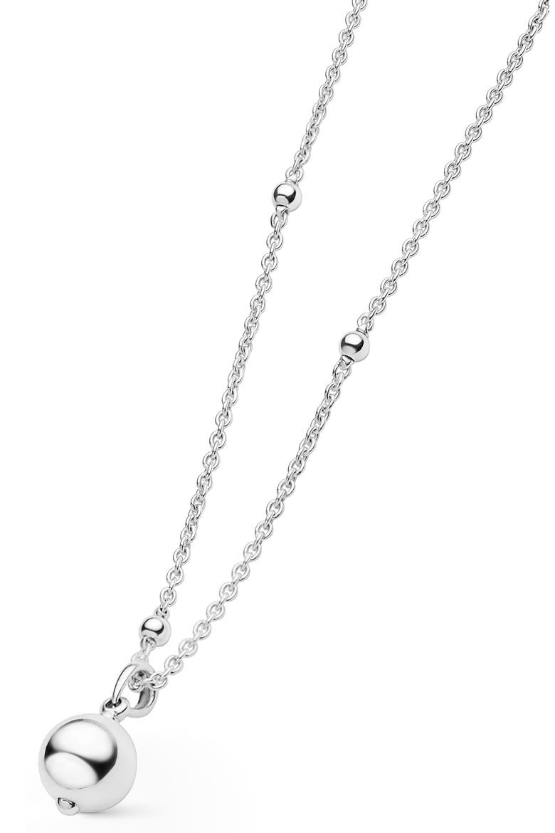 Caviar Bubbly Ball Pendant Necklace, Alternate, color, SILVER