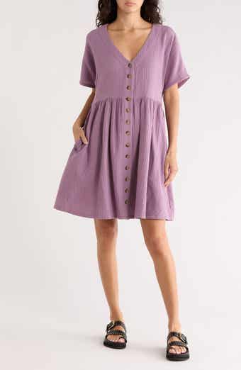 Madewell Lightspun Button Front Minidress