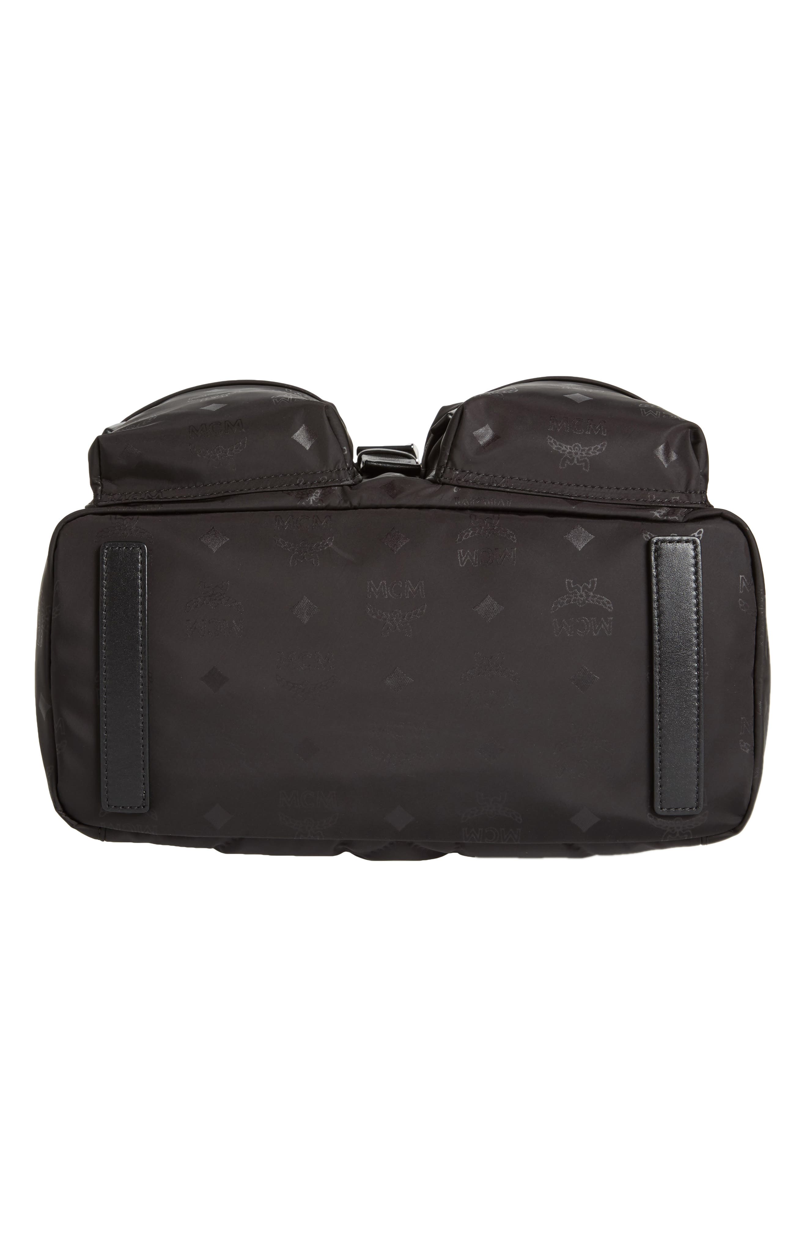 MCM Small Dieter Monogrammed Nylon Backpack, Alternate, color, 