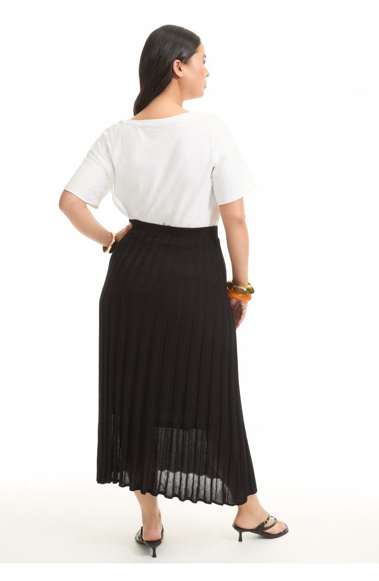 June + Vie Pleated Midi Skirt, Alternate, color, Black Onyx