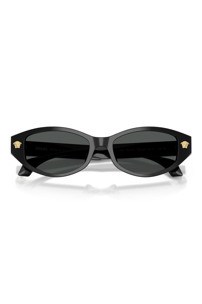 54mm Cat Eye Sunglasses, Alternate, color, BLACK / DARK GREY