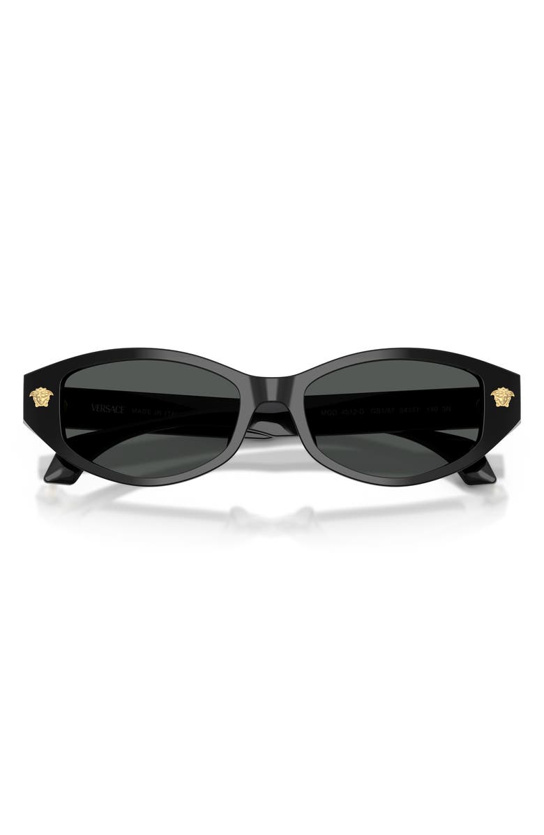 Versace 54mm Cat Eye Sunglasses, Alternate, color, Black / Dark Grey