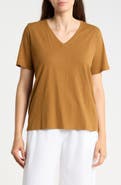 Eileen Fisher Easy V-Neck Organic Cotton T-Shirt