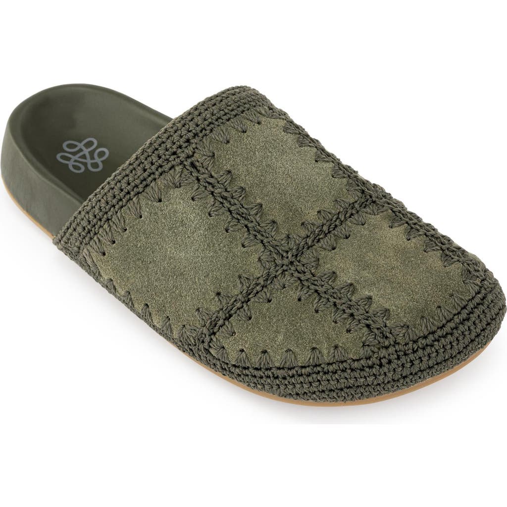 The Sak Bolinas Suede Clog Shoe In Green