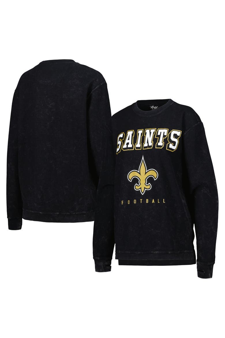 Women's G-III 4Her by Carl Banks Black New Orleans Saints Comfy Cord Pullover Sweatshirt, Main, color, Black