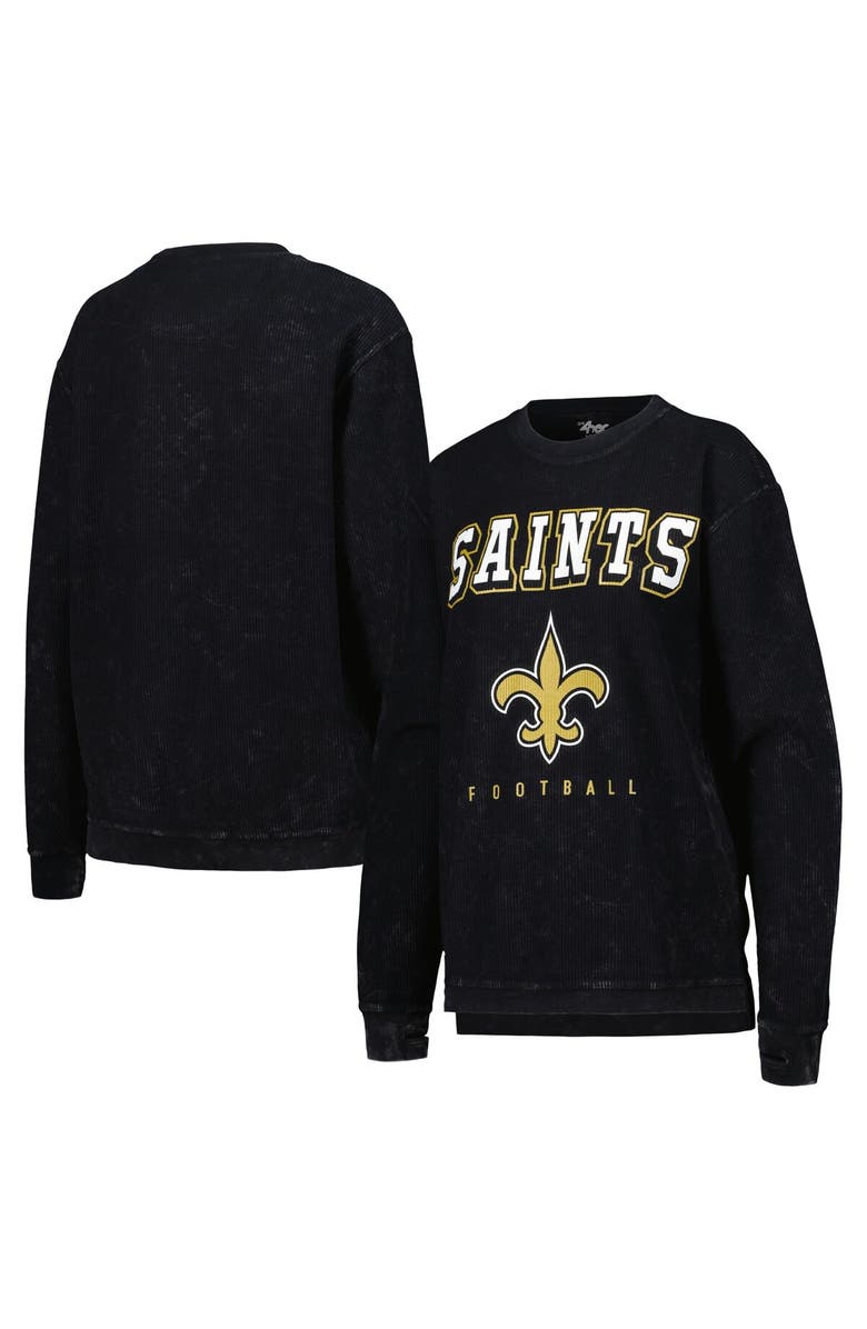 G-III 4HER BY CARL BANKS Women's G-III 4Her by Carl Banks Black New Orleans Saints Comfy Cord Pullover Sweatshirt, Main, color, Black