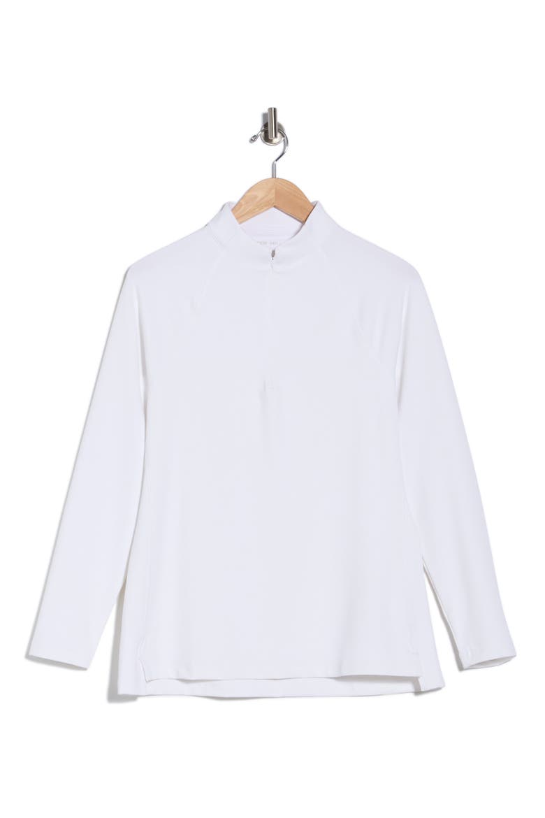 Perth Raglan Sleeve Performance Quarter Zip Pullover, Main, color, WHITE