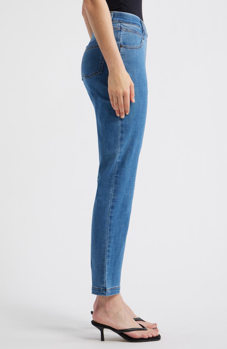 Hue Crosshatch Pedal Pusher Denim Leggings, Alternate, color, Chambray Wash