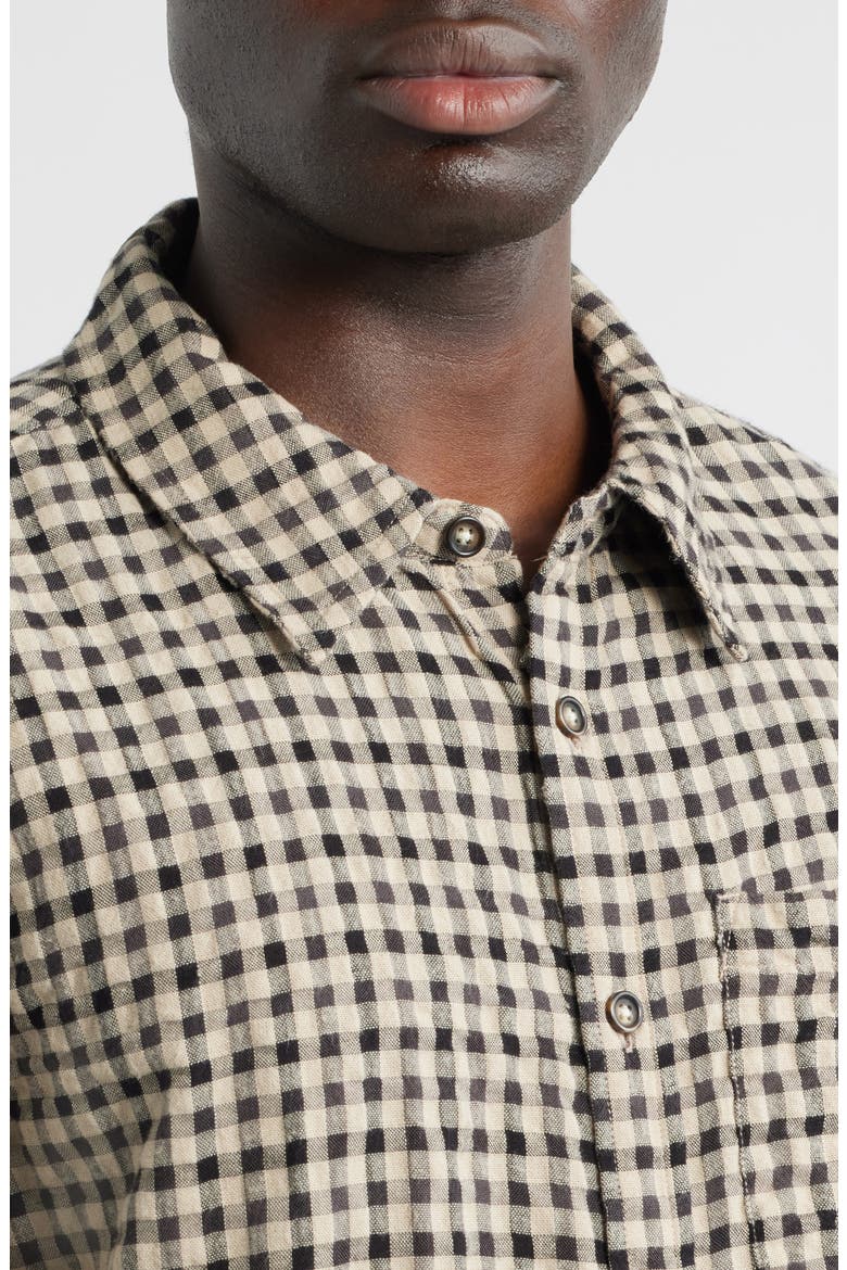 Fall Check Button-Up Shirt, Alternate, color, NATURAL