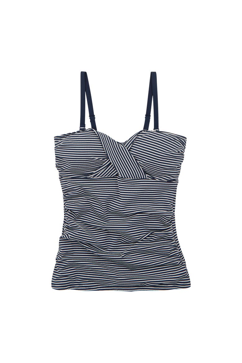 Aceana Iii Seeksucker Tankini Top, Main, color, Navy and White