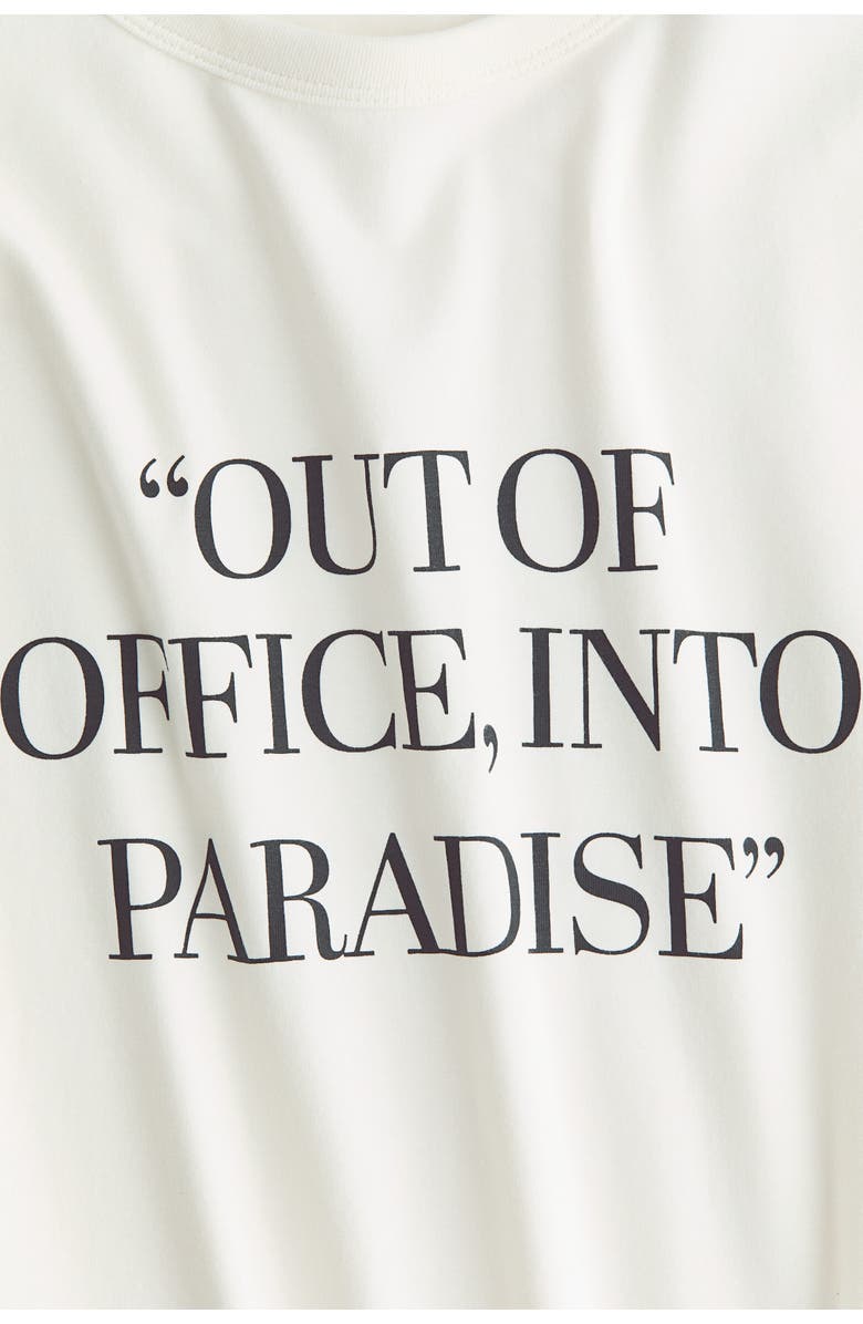 H&M Printed Viscose-blend T-shirt, Alternate, color, White/Out Of Office