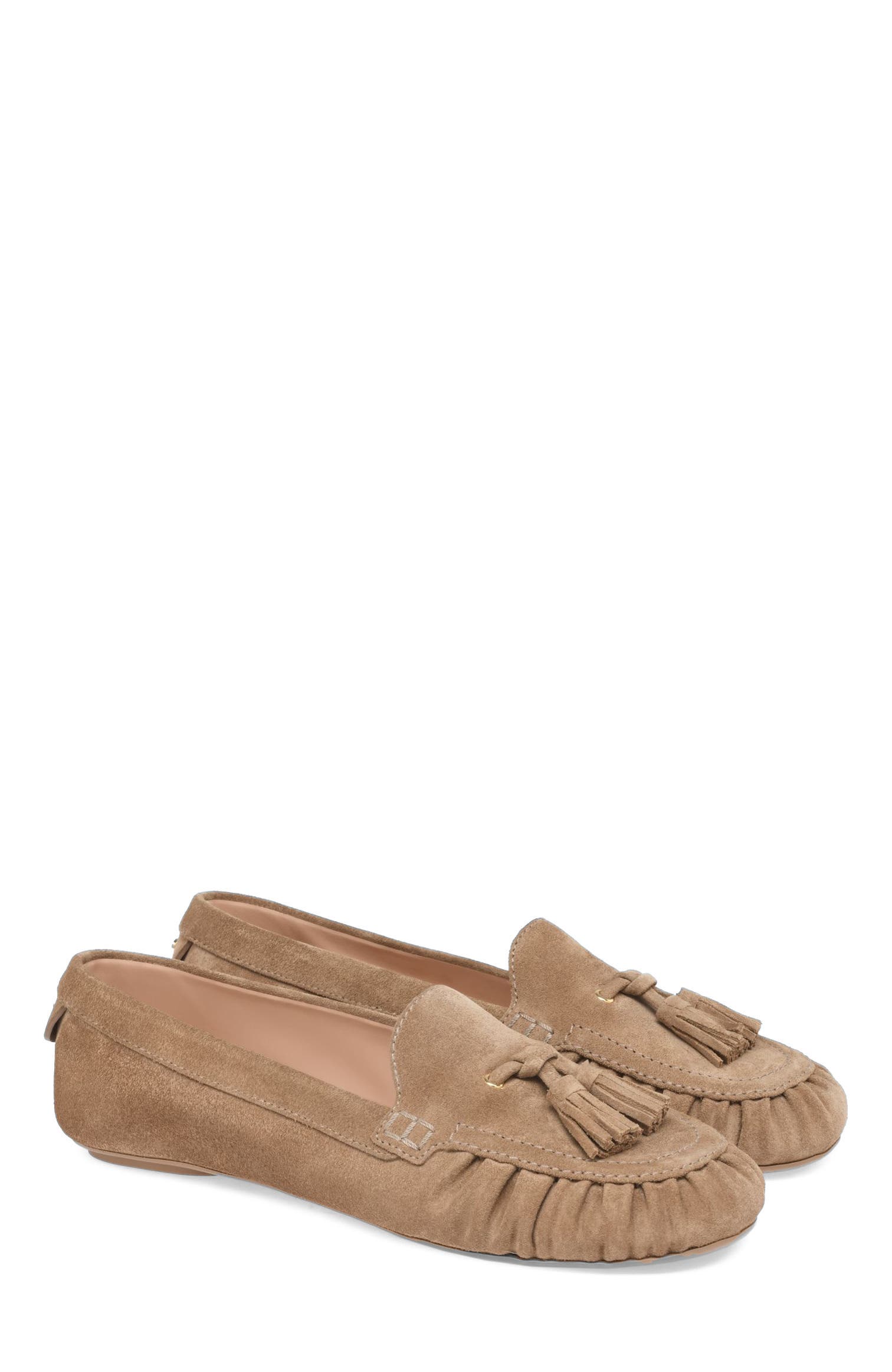 Thèa Mocassin, Alternate, color, Brown Suede Leather