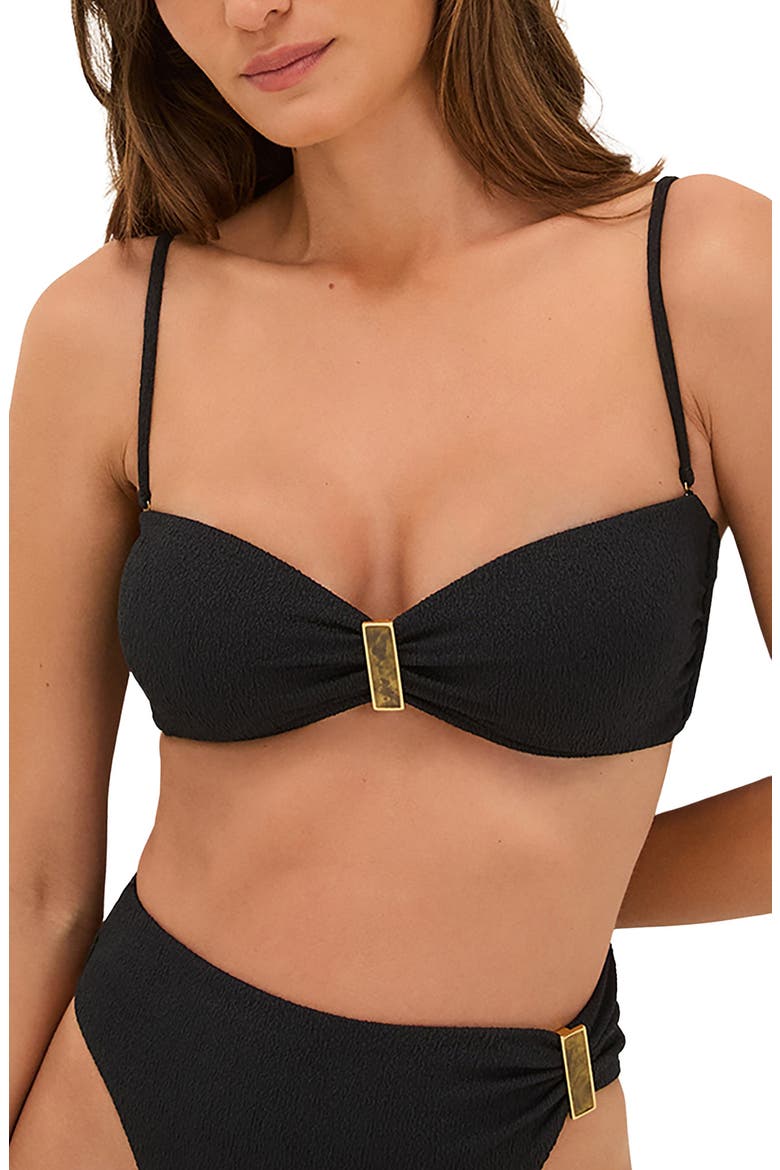 Firenze Blake Convertible Bandeau Bikini Top, Main, color, BLACK