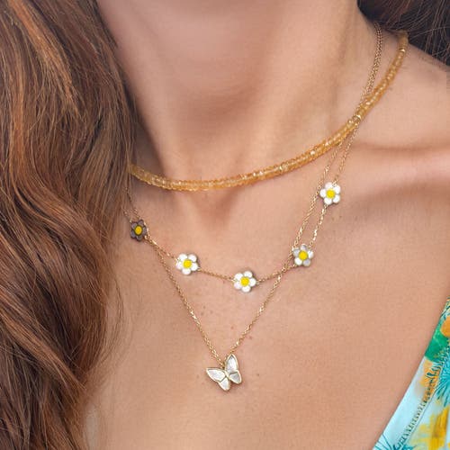 The Lovery Fine Jewelry Mother Of Pearl Butterfly Necklace In Gold