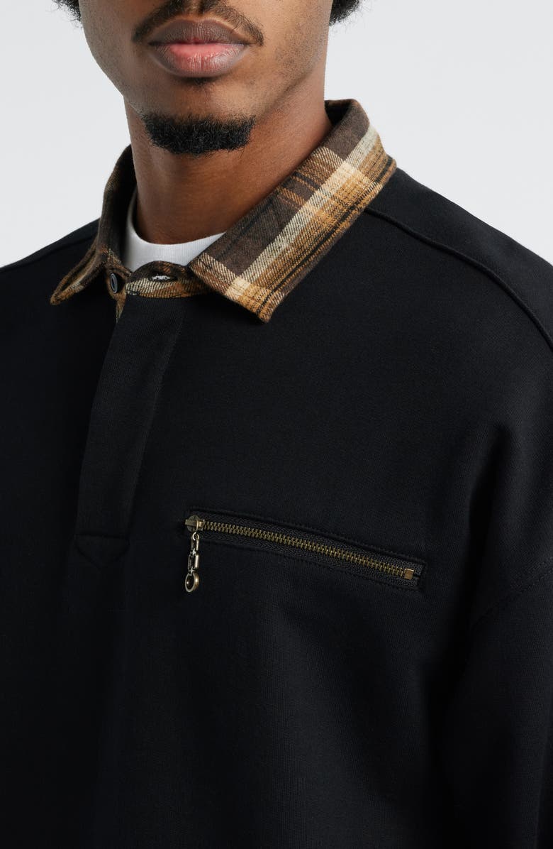 PLEASURES Town Polo Sweatshirt, Alternate, color, Black