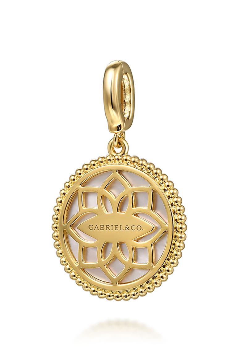 Bujukan Mother-of-Pearl & Diamond Compass Charm, Alternate, color, GOLD