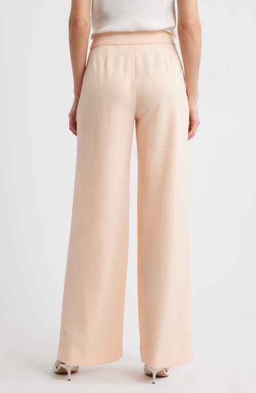 Tahari Asl Plus Size Single Button Crepe Blazer Paisley Blouse Wide Leg Pants In Parfait