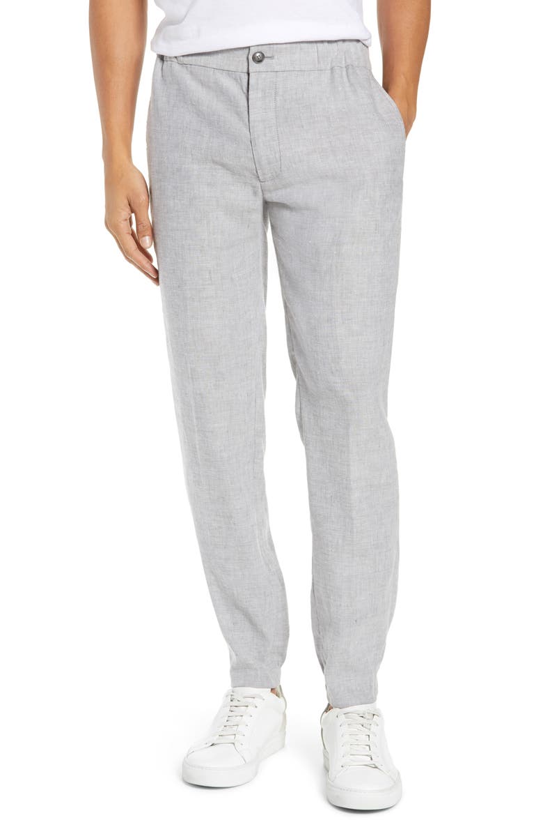 Club Monaco Lex Slim Fit Linen Blend Pants, Main, color, 