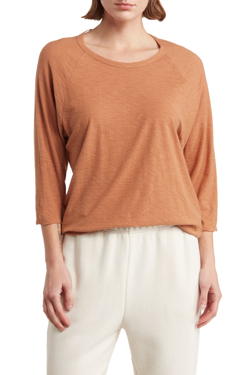 James Perse Raglan Sleeve Top, Main, color, Nutmeg