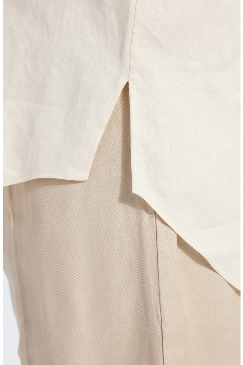 Roxanna Embroidered Linen Button-Up Shirt, Alternate, color, SAILCLOTH