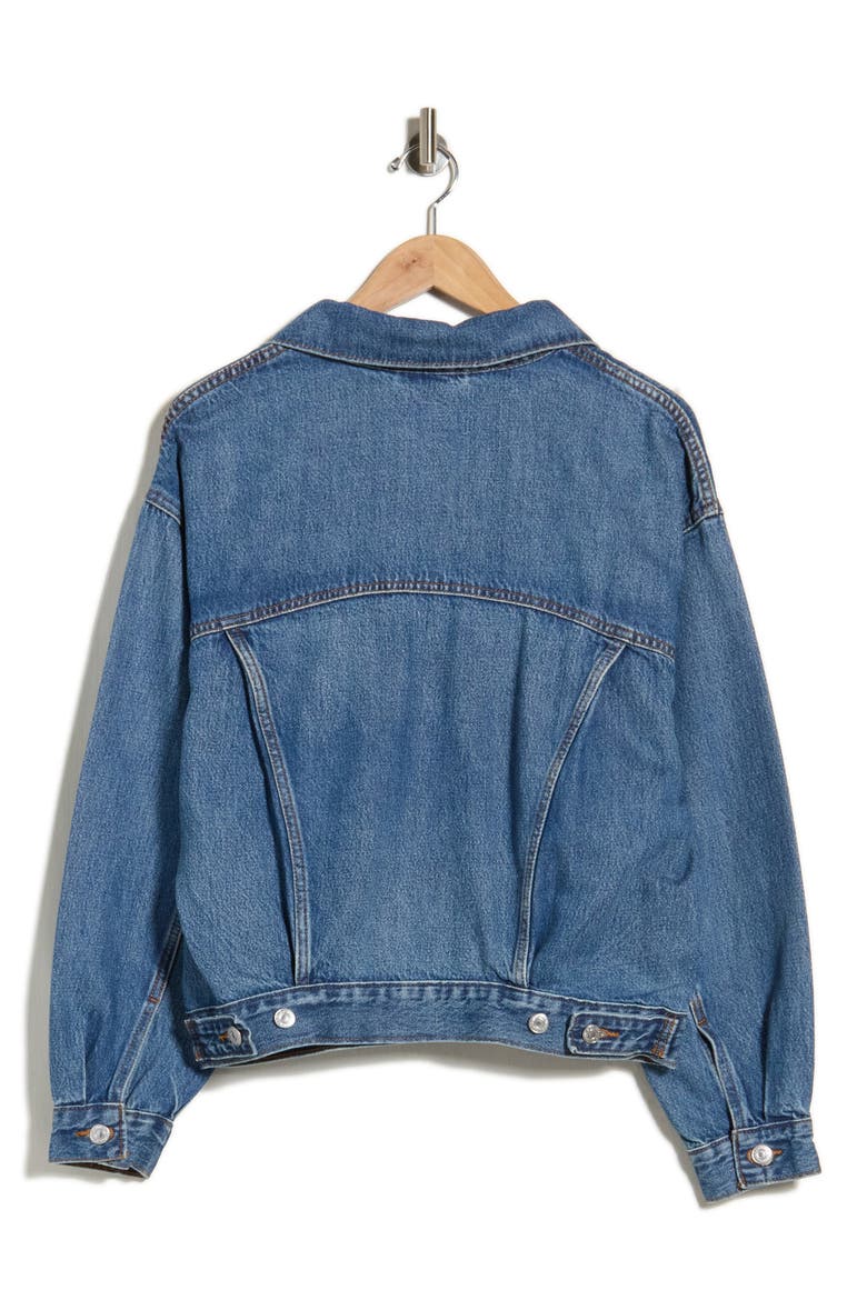 90s Denim Trucker Jacket, Alternate, color, TURNING HEADS