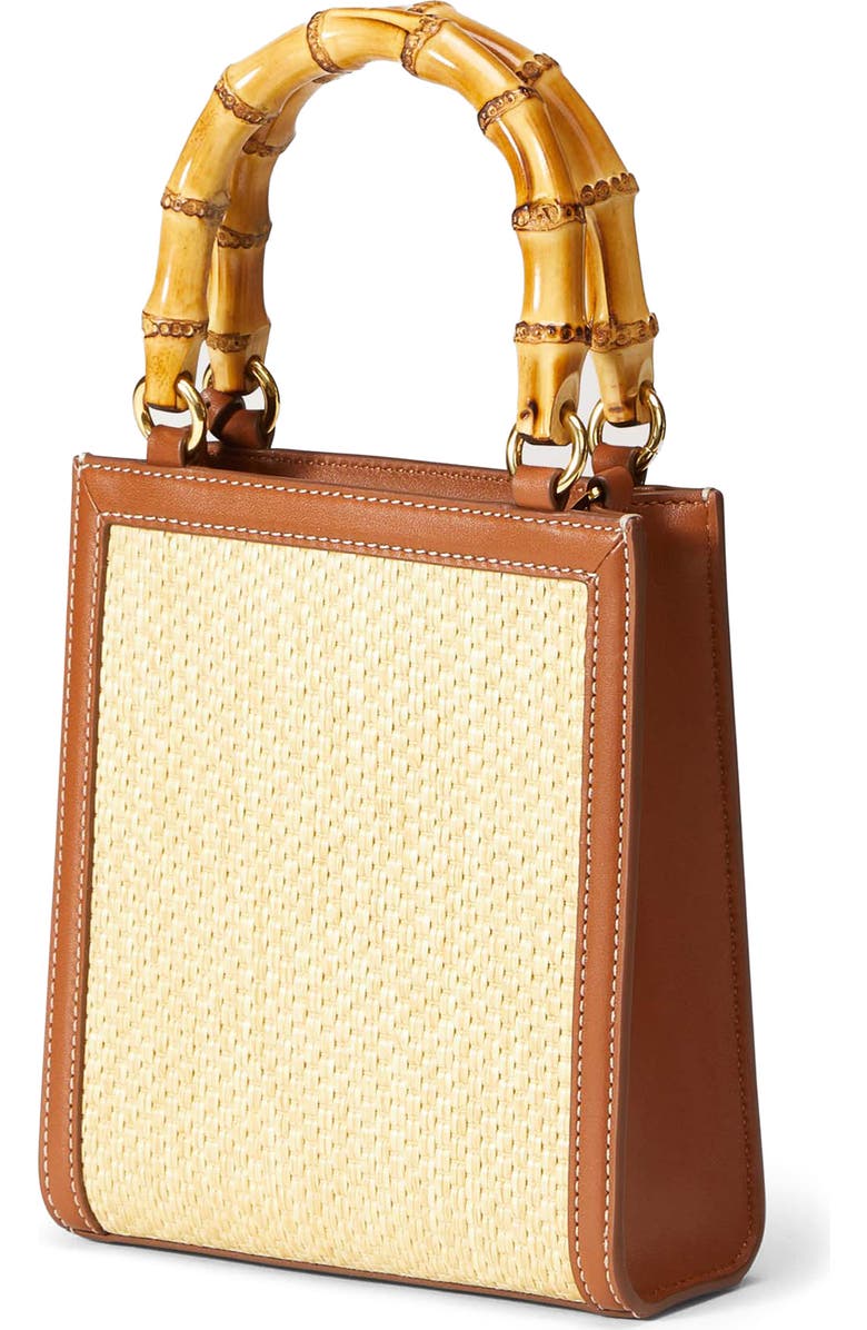 Veronica Beard Small Bamboo Raffia Shopper, Alternate, color,